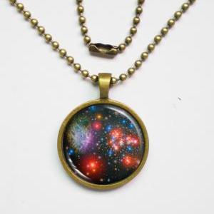 Star Image Necklace - Star Clusters In Milky Way -..