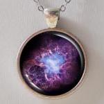 Nebula Necklace - Purple Crab Nebula Image..