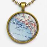 Personalized Necklace, Los Angeles Map -los..