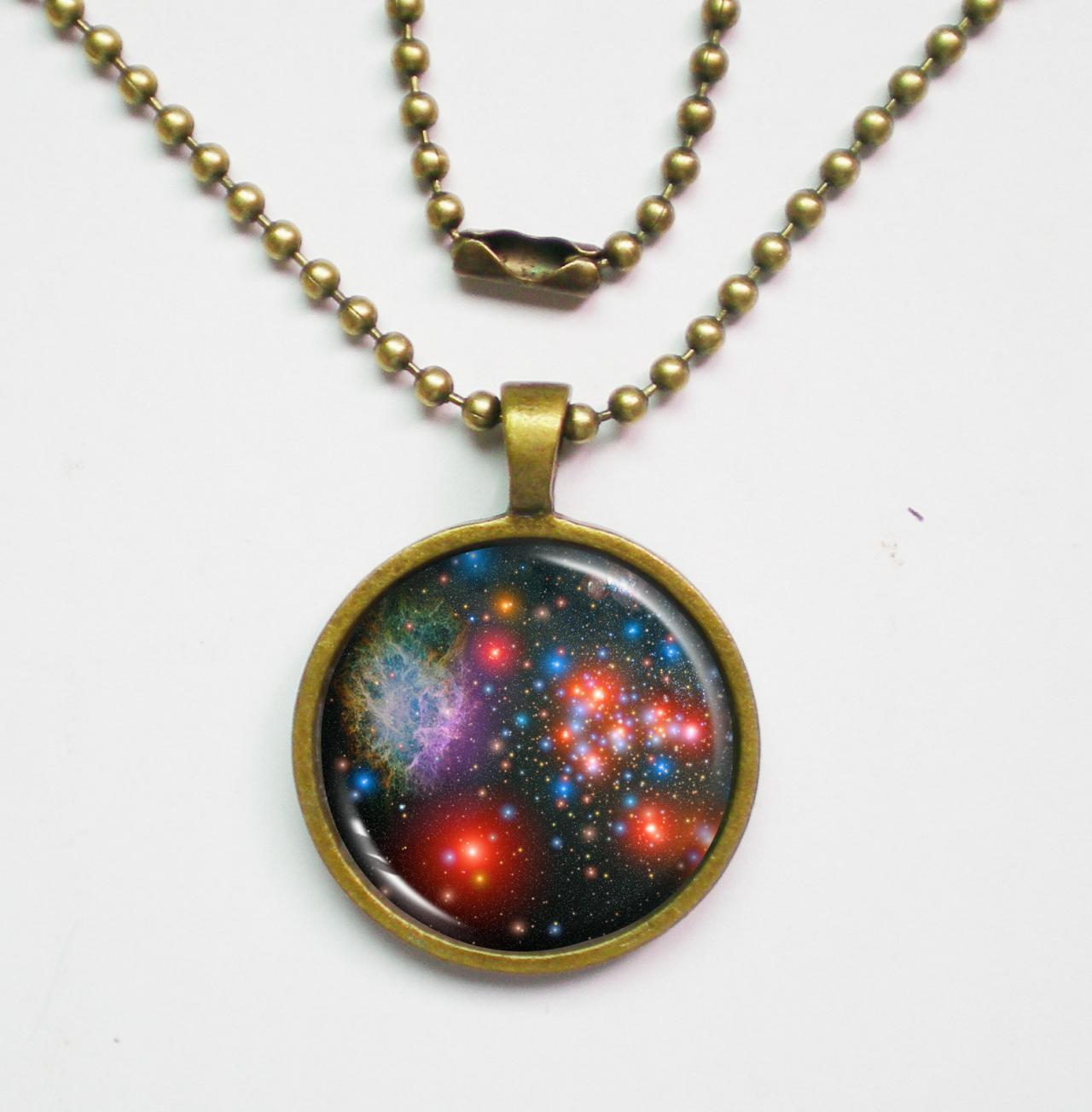 Star Image Necklace - Star Clusters In Milky Way - Galaxy Series on Luulla