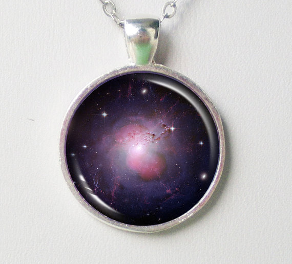 Galaxy Necklace - Galaxy Ngc 1275, Astronomy Necklace - Galaxy Series