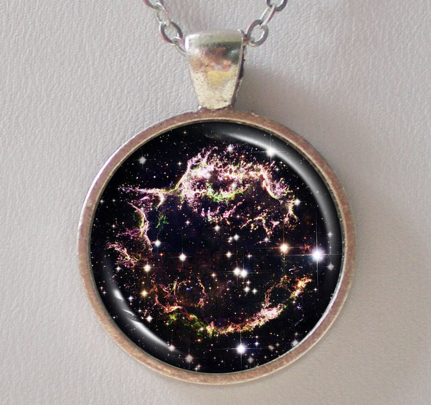 Astronomical Necklace -supernova Remnant Cassiopeia A - Galaxy Series