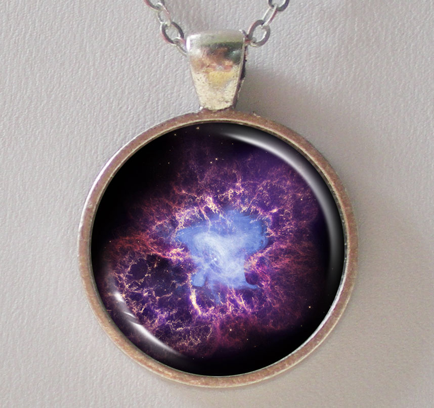 Nebula Necklace - Purple Crab Nebula Image Necklace - Galaxy Series
