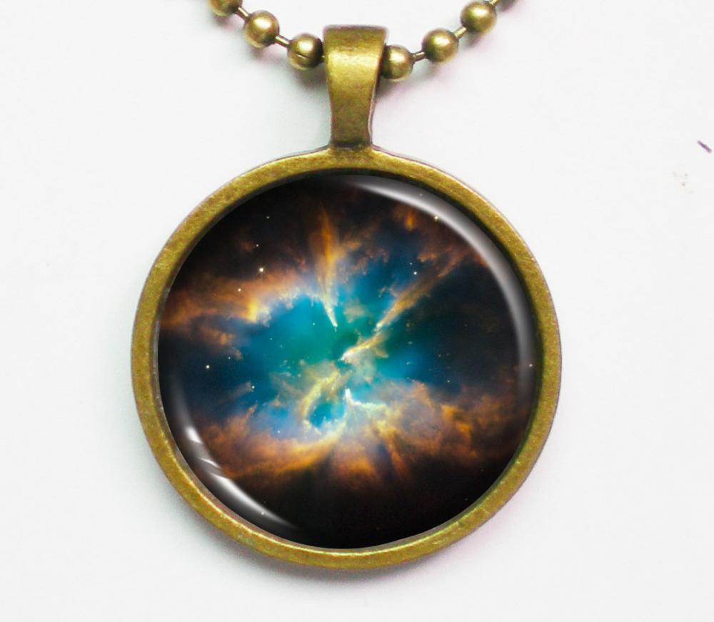 Planetary Nebula Necklace - Ngc 2818 - Cosmic Jewelry - Galaxy Series