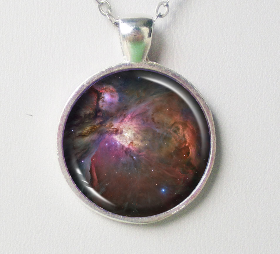 Nebula Pendant Necklace -orion Nebula Cabochon Necklace- Galaxy Pendant Series