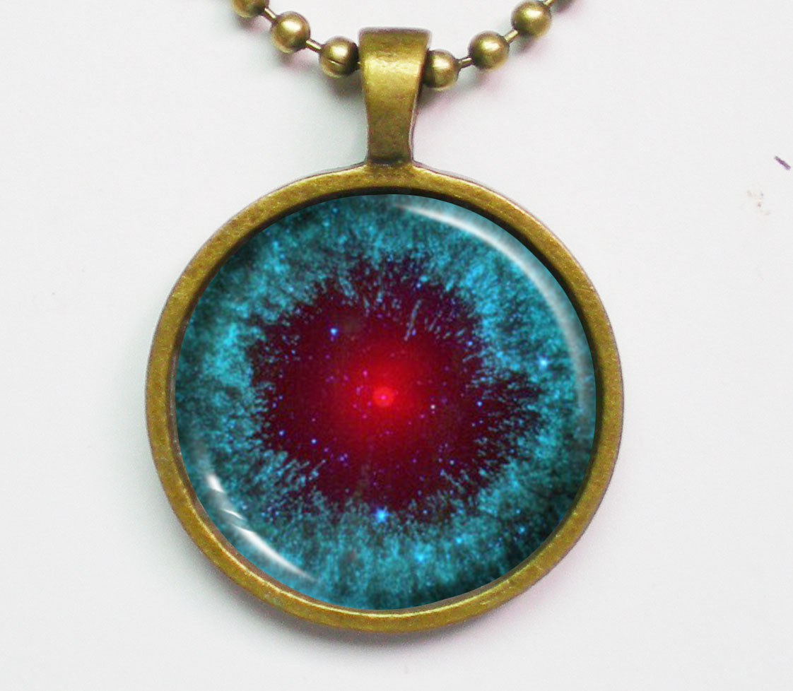 Astronomy Necklace - Helix Nebula, Ngc 7293 - Cosmic Jewelry - Galaxy 